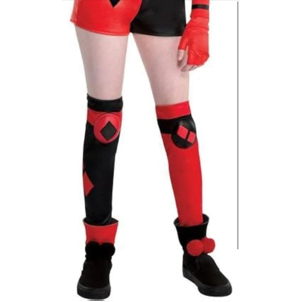 DC Harley Quinn Halloween Costume Romper Cosplay Dress‎ Up Girls Medium 8-10 NEW